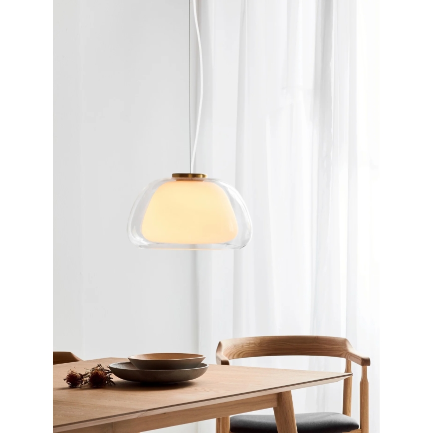 Nordlux - Lampada a sospensione con cavo JELLY 1xE27/40W/230V bianco/trasparente Ø 39 cm