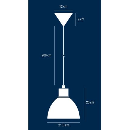 Nordlux - Lampada a sospensione con cavo POP 1xE27/40W/230V nero