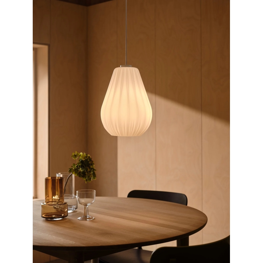 Nordlux - Lampada a sospensione SALLINO con cavo 1xE27/15W/230V Ø 24 cm bianca
