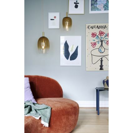 Nordlux - Lampada a sospensione su cavo UMA 1xE27/40W/230V Ø 18 cm marrone/fumé