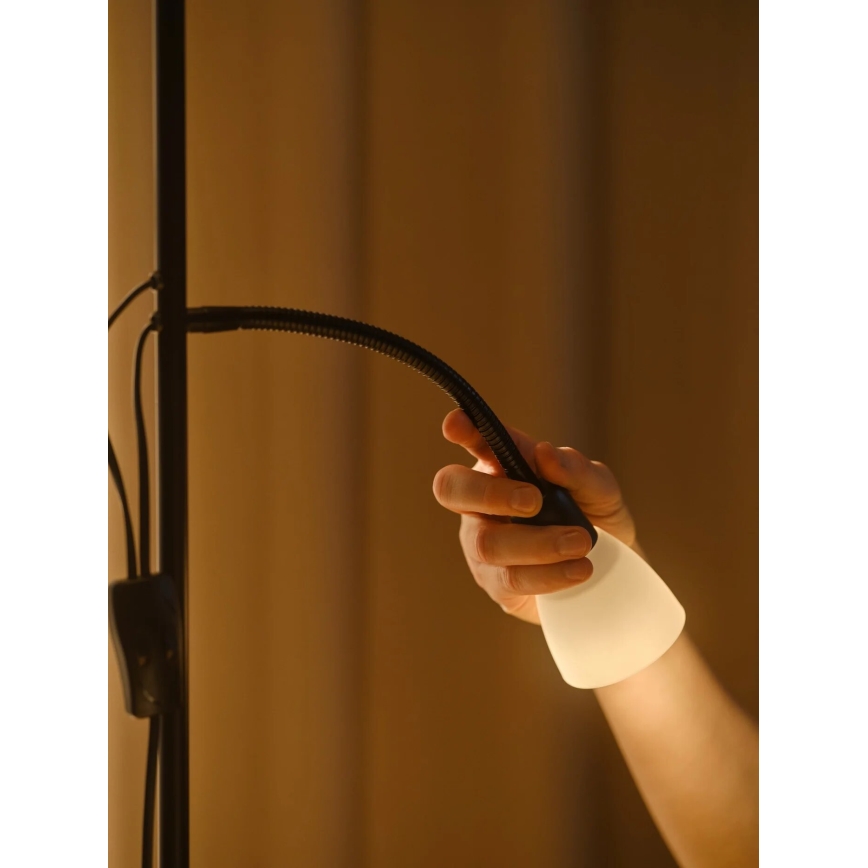 Nordlux - Lampada con piedistallo LAURIA 1xE27/40W/230V + 1xE14/15W nero