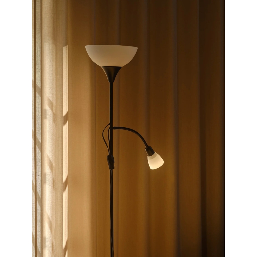 Nordlux - Lampada con piedistallo LAURIA 1xE27/40W/230V + 1xE14/15W nero
