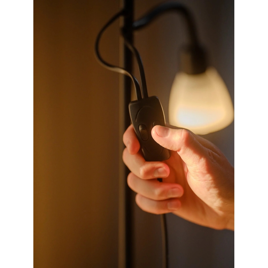 Nordlux - Lampada con piedistallo LAURIA 1xE27/40W/230V + 1xE14/15W nero