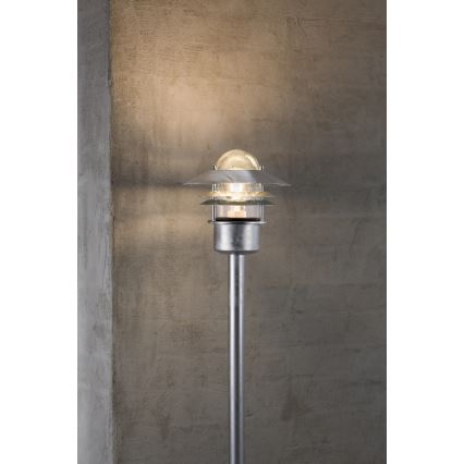 Nordlux - Lampada da esterno BLOKHUS 1xE27/60W/230V IP54, argento, 92 cm