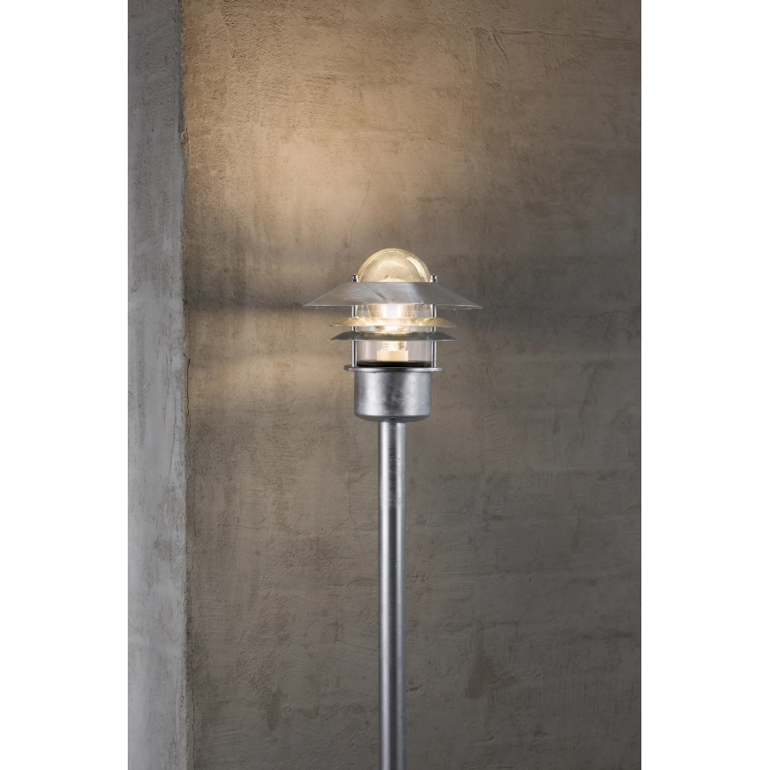 Nordlux - Lampada da esterno BLOKHUS 1xE27/60W/230V IP54, argento, 92 cm