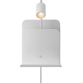 Nordlux - Lampada da parete con faretti, mensola e USB ROOMI 1xGU10/8W/230V bianco