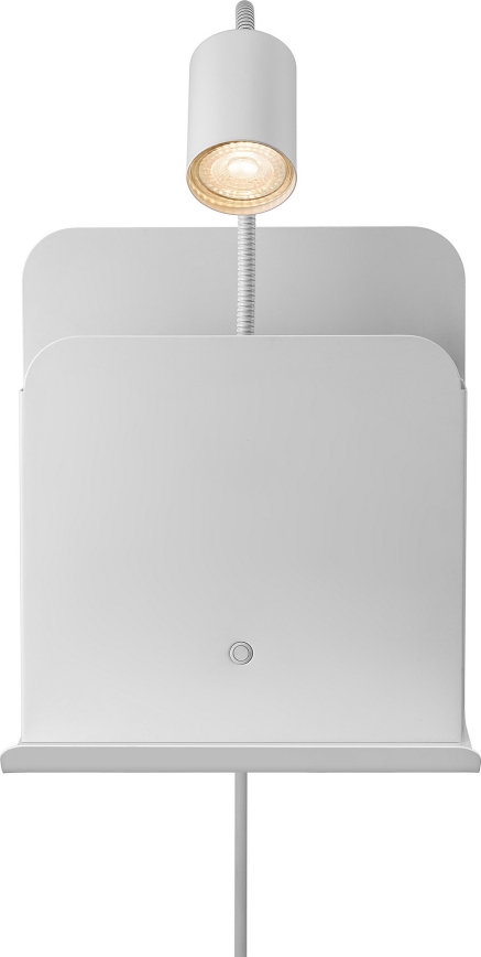 Nordlux - Lampada da parete con faretti, mensola e USB ROOMI 1xGU10/8W/230V bianco