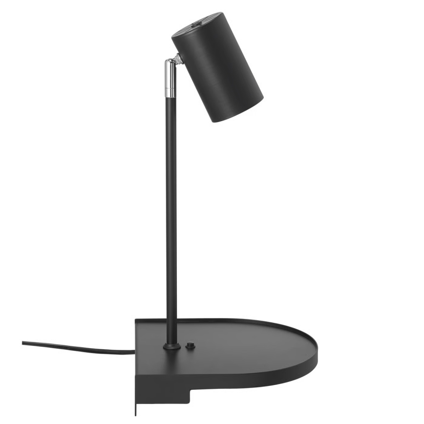 Nordlux - Lampada da parete con mensola CODY 1xGU10/15W/230V nera
