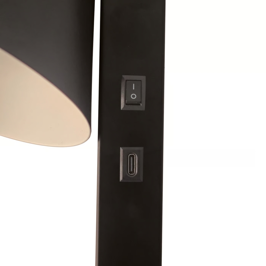 Nordlux - Lampada da parete con porta USB WILMER 1xE14/40W/230V nero