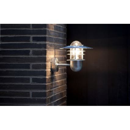 Nordlux - Lampada da parete per esterni AGGER 1xE27/60W/230V IP54 argento