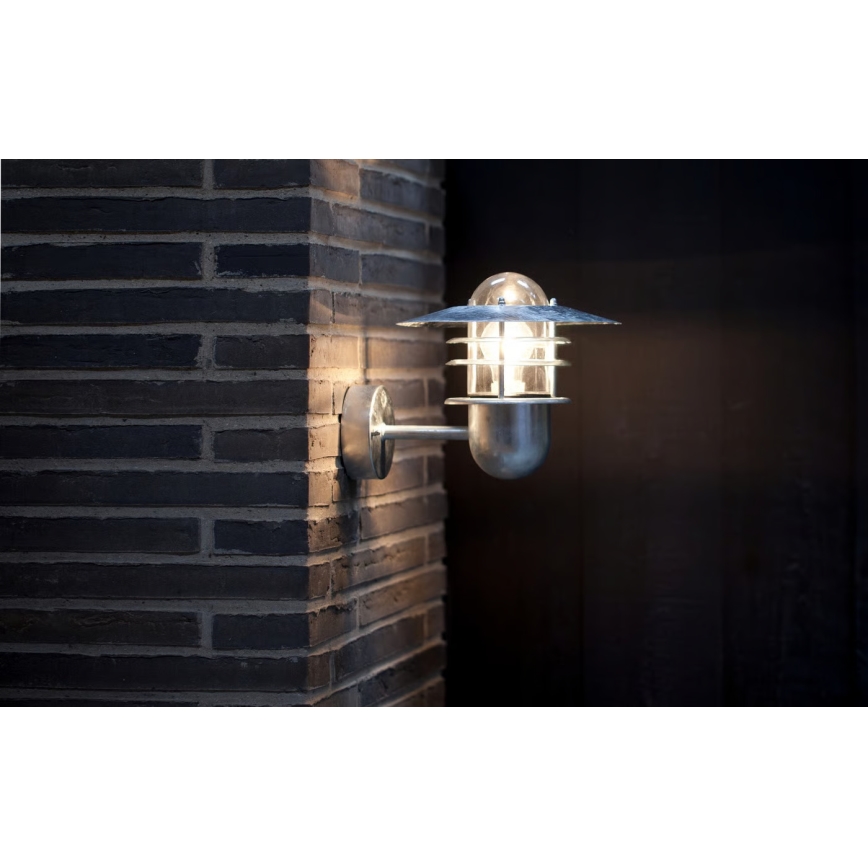 Nordlux - Lampada da parete per esterni AGGER 1xE27/60W/230V IP54 argento