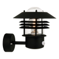 Nordlux - Lampada da parete per esterni con sensore VEJERS, 1x E27/60W/230V, IP54, finitura argento