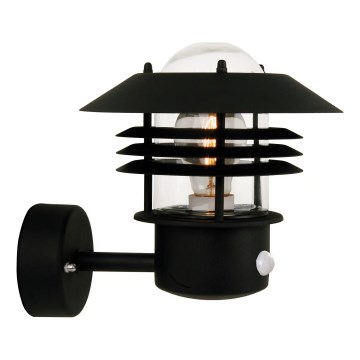Nordlux - Lampada da parete per esterni con sensore VEJERS, 1x E27/60W/230V, IP54, finitura argento