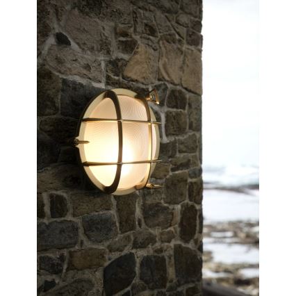 Nordlux - Lampada da parete per esterni POLPERRO 1xE27/12,5W/230V IP64 ottone