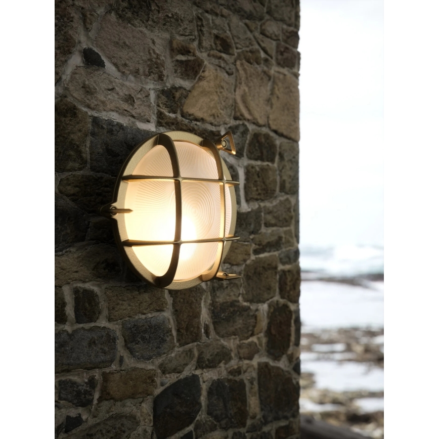 Nordlux - Lampada da parete per esterni POLPERRO 1xE27/12,5W/230V IP64 ottone