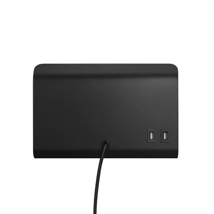 Nordlux - Lampada da parete con faretti, mensola e USB ROOMI 1xGU10/8W/230V nero