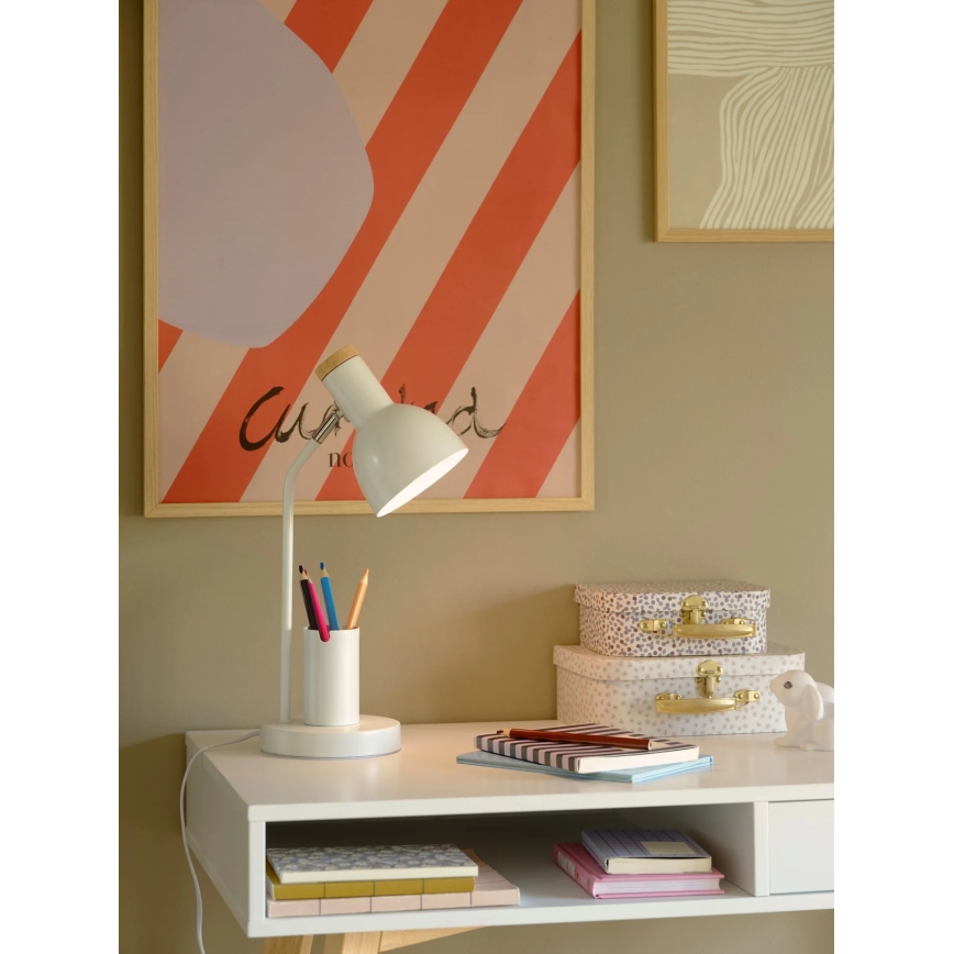 Nordlux - Lampada da tavolo DEVONE 1xE27/15W/230V bianca
