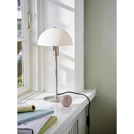 Nordlux - Lampada da tavolo ELLEN 1xE14/40W/230V cromo opaco/bianco