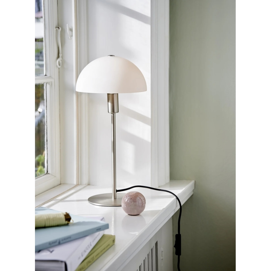 Nordlux - Lampada da tavolo ELLEN 1xE14/40W/230V cromo opaco/bianco