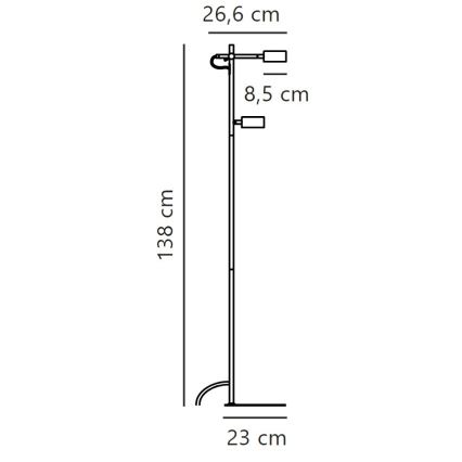 Nordlux - Lampada da terra dimmerabile a LED CLYDE 2xLED/4W/230V