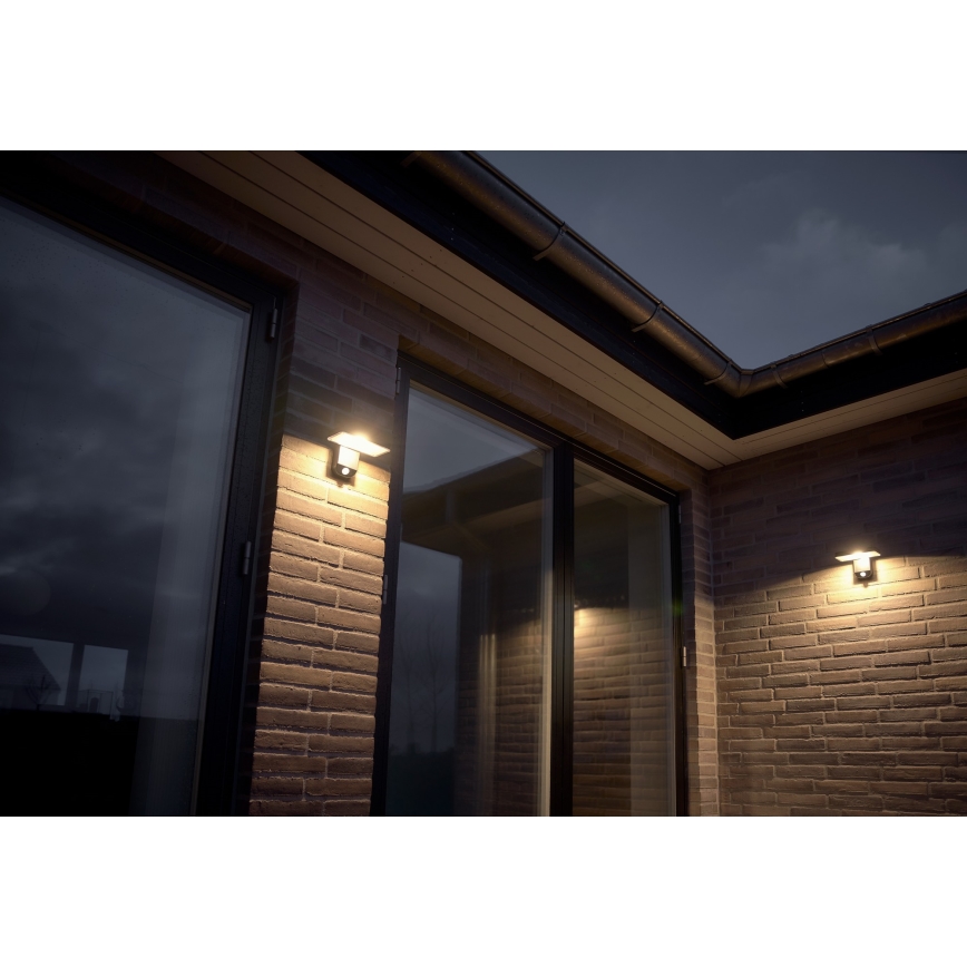 Nordlux - Lampada da parete solare LED con sensore RICA LED/5W/3,7V IP44 2200 mAh quadrata