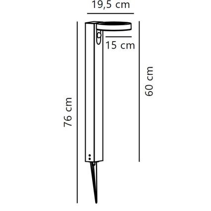 Nordlux - Lampada solare LED con sensore RICA LED/5W/3,7V 2200 mAh IP44