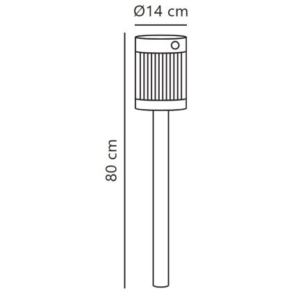 Nordlux - Lampada solare LED COUPAR LED/3,2W/5V 3000K IP44 nero
