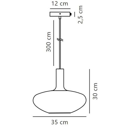 Nordlux - Lampadario a sospensione ALTON 1xE27/60W/230V bianco/nero/ottone