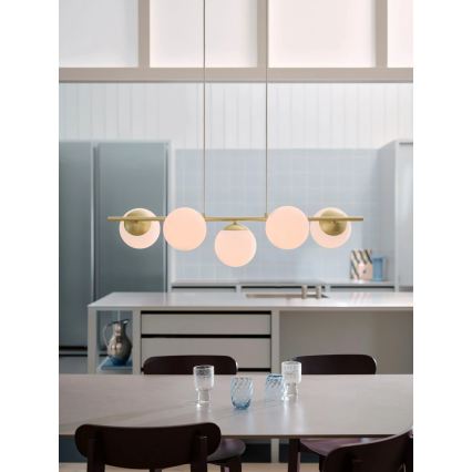 Nordlux - Lampadario a sospensione con cavo LILLY 5xE14/10W/230V ottone