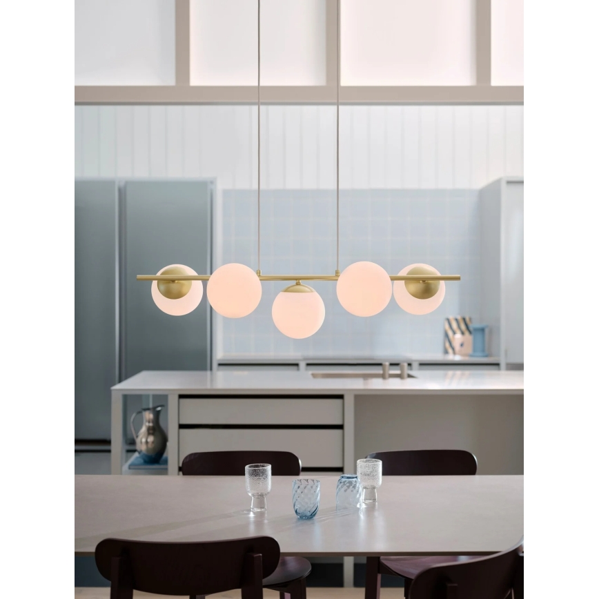 Nordlux - Lampadario a sospensione con cavo LILLY 5xE14/10W/230V ottone