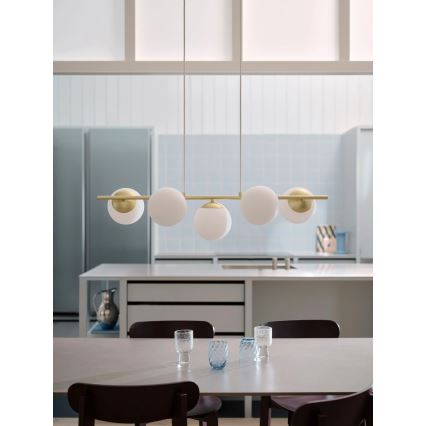 Nordlux - Lampadario a sospensione con cavo LILLY 5xE14/10W/230V ottone