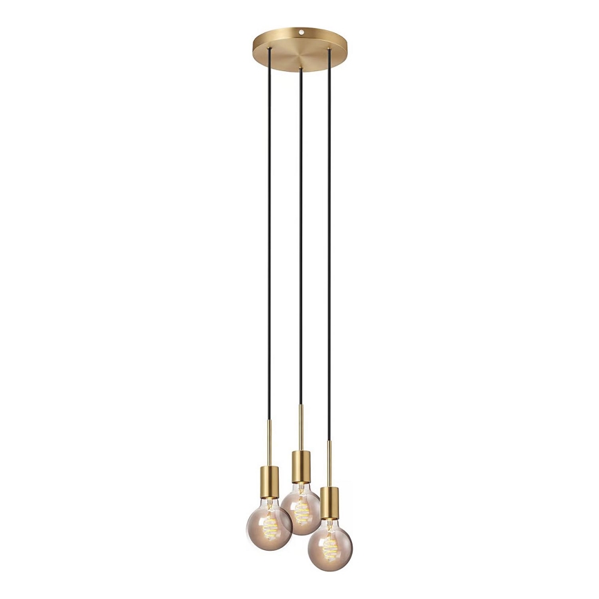 Nordlux - Lampadario a sospensione con cavo PACO 3xE27/25W/230V in ottone