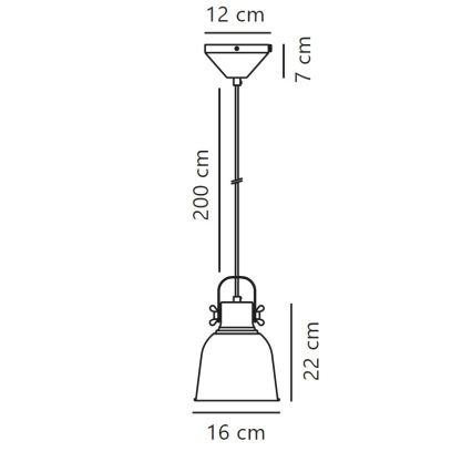 Nordlux - Lampadario a sospensione con filo ADRIAN 1xE27/25W/230V diametro 16 cm antracite