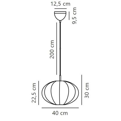 Nordlux - Lampadario a sospensione con filo AERON 1xE27/40W/230V diametro 40 cm