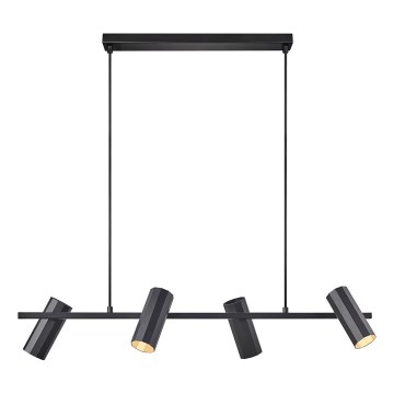 Nordlux - Lampadario a sospensione con filo ALANIS 4xGU10/15W/230V nero