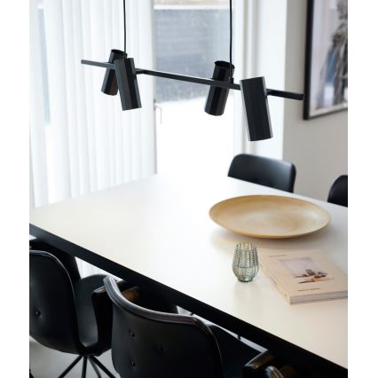 Nordlux - Lampadario a sospensione con filo ALANIS 4xGU10/15W/230V nero