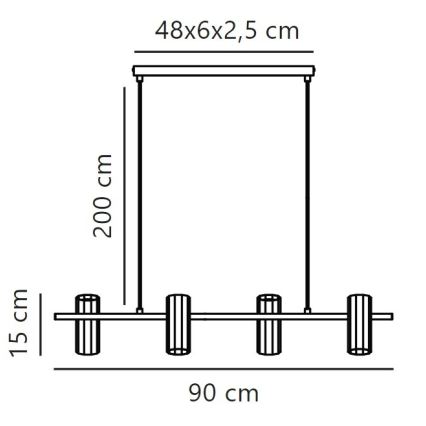 Nordlux - Lampadario a sospensione con filo ALANIS 4xGU10/15W/230V nero