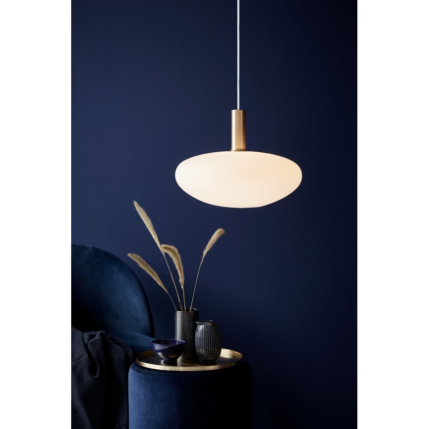 Nordlux - Lampadario a sospensione con filo ALTON 1xE27/60W/230V bianco/nero/ottone