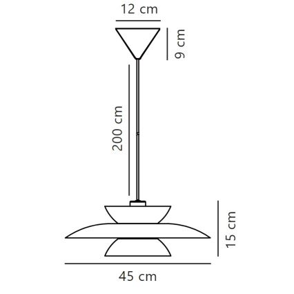 Nordlux - Lampadario a sospensione con filo CARMEN 1xE27/40W/230V nero