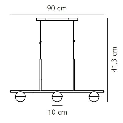 Nordlux - Lampadario a sospensione con filo CONTINA 3xG9/5W/230V ottone