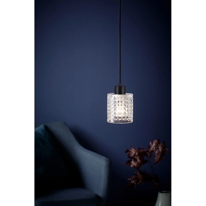 Nordlux - Lampadario a sospensione con filo HOLLYWOOD 1xE27/60W/230V diametro 10,8 cm limpido