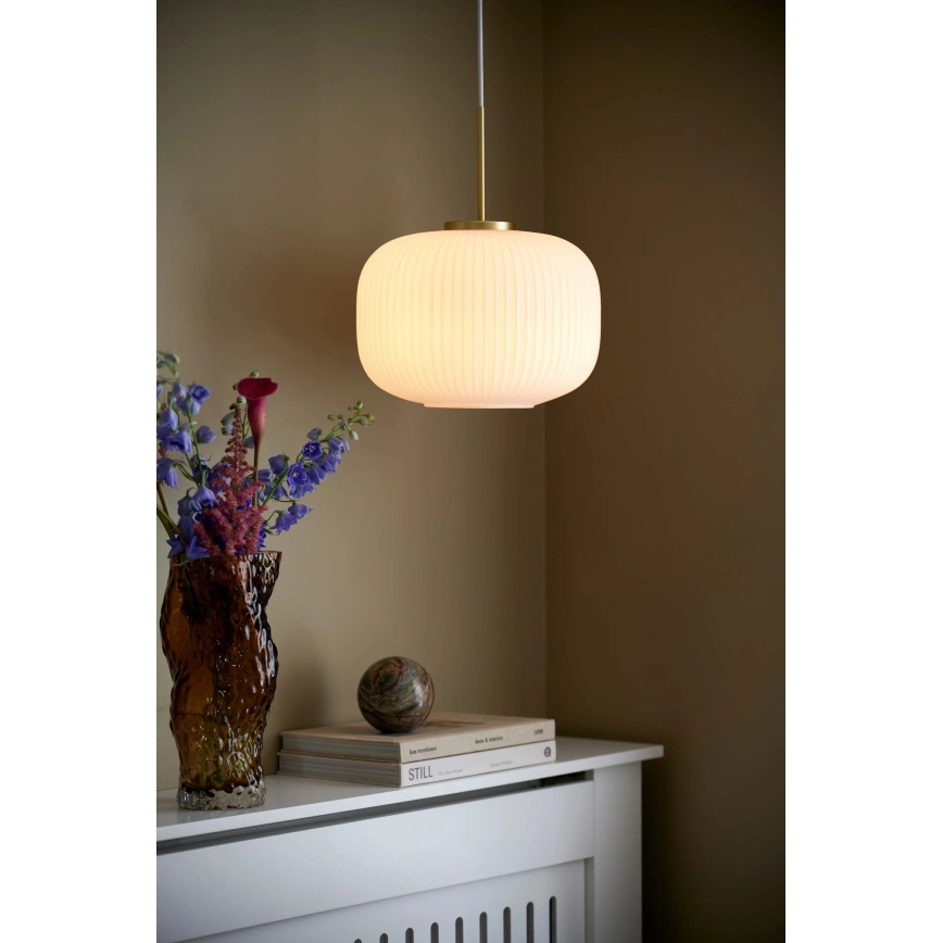 Nordlux - Lampadario a sospensione con filo MILFORD 1xE27/40W/230V diametro 30 cm bianco
