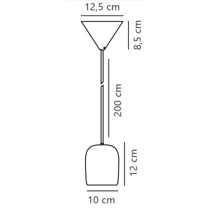 Nordlux - Lampadario a sospensione con filo NOTTI 1xE27/25W/230V grigio