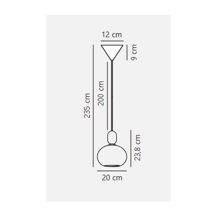 Nordlux - Lampadario a sospensione con filo NOTTI 1xE27/40W/230V grigio