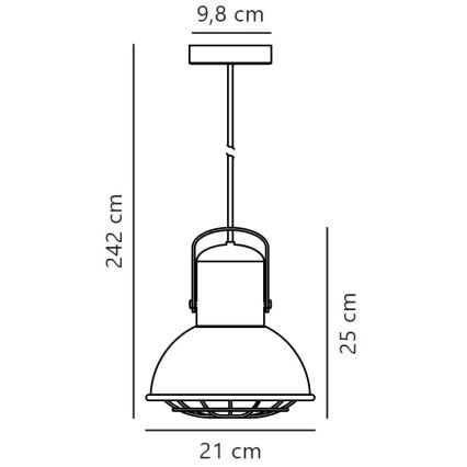 Nordlux - Lampadario a sospensione con filo PORTER 1xE27/60W/230V