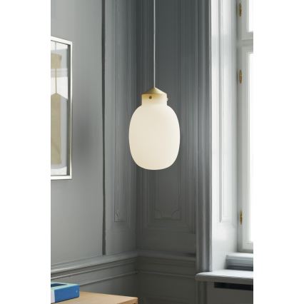 Nordlux - Lampadario a sospensione con filo RAITO 1xE27/25W/230V ottone/bianco