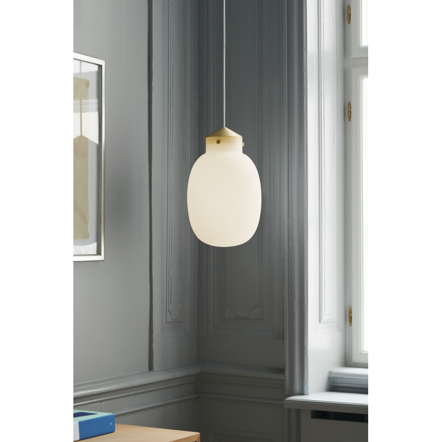 Nordlux - Lampadario a sospensione con filo RAITO 1xE27/25W/230V ottone/bianco