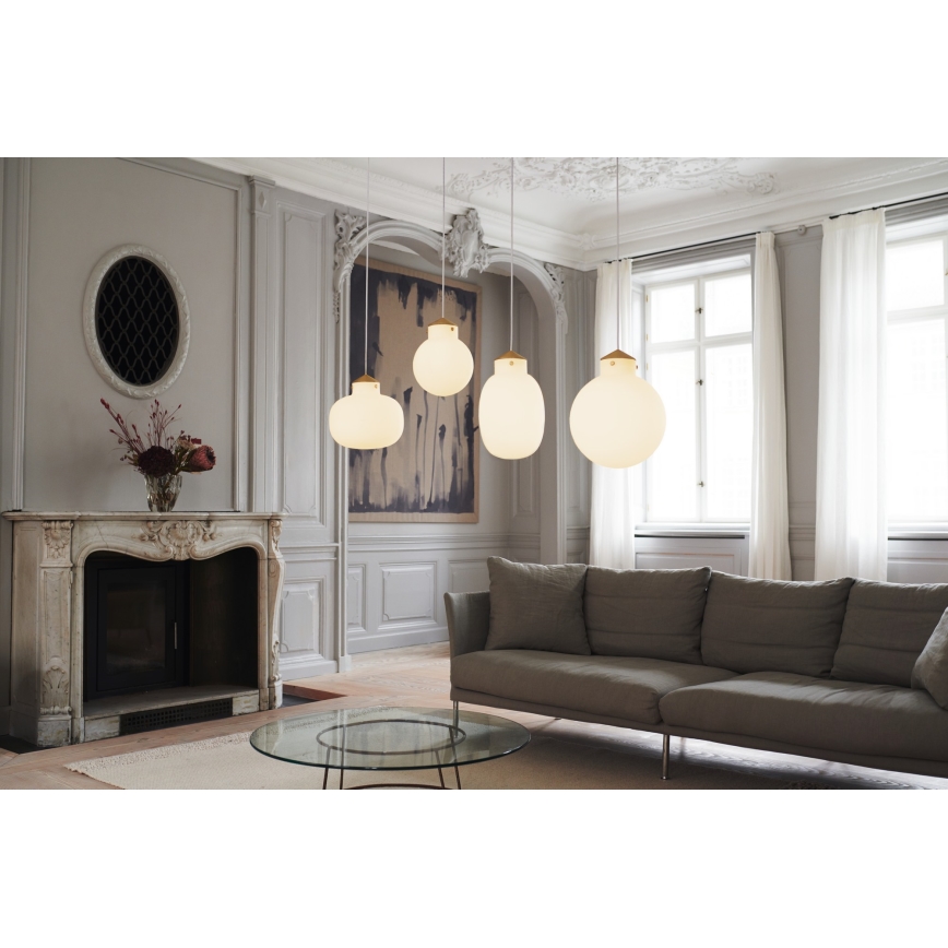 Nordlux - Lampadario a sospensione con filo RAITO 1xE27/25W/230V ottone/bianco