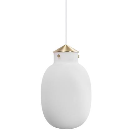 Nordlux - Lampadario a sospensione con filo RAITO 1xE27/25W/230V ottone/bianco