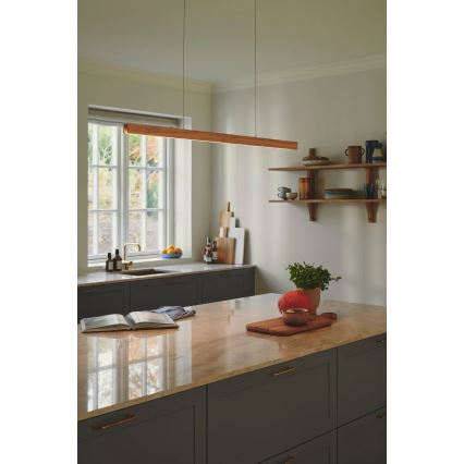 Nordlux - Lampada a sospensione LED dimmerabile su cavo ILGAS LED/47W/230V 3000K beige/bianco/frassino 115 cm